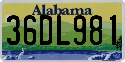 AL license plate 36DL981