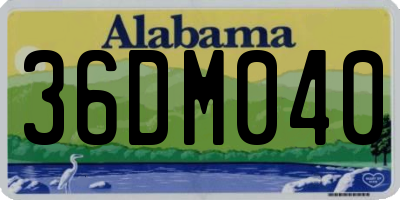 AL license plate 36DM040