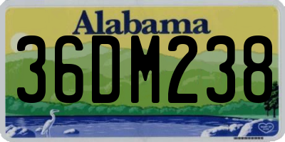 AL license plate 36DM238