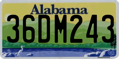 AL license plate 36DM243