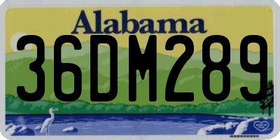 AL license plate 36DM289