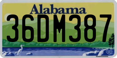 AL license plate 36DM387