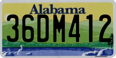 AL license plate 36DM412