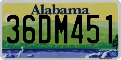 AL license plate 36DM451