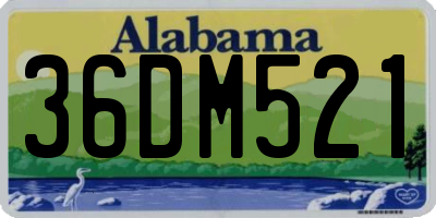 AL license plate 36DM521