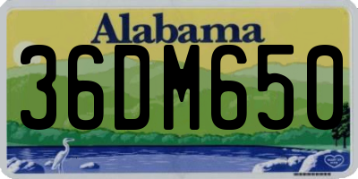 AL license plate 36DM650