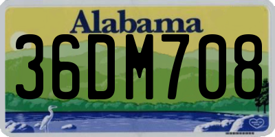 AL license plate 36DM708