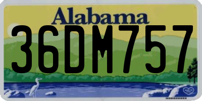AL license plate 36DM757