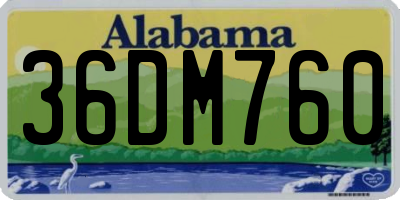 AL license plate 36DM760