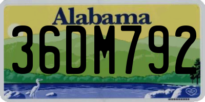 AL license plate 36DM792