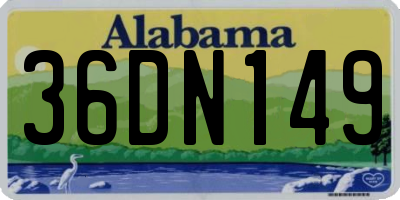AL license plate 36DN149