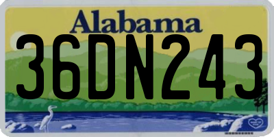 AL license plate 36DN243