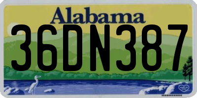 AL license plate 36DN387
