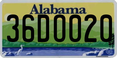 AL license plate 36DO020
