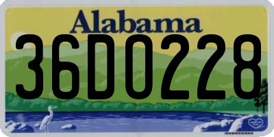 AL license plate 36DO228