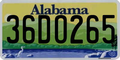 AL license plate 36DO265