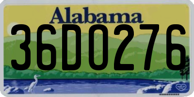 AL license plate 36DO276