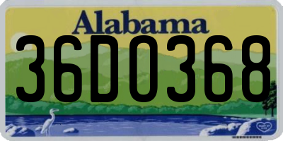 AL license plate 36DO368