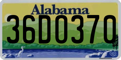 AL license plate 36DO370