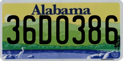 AL license plate 36DO386