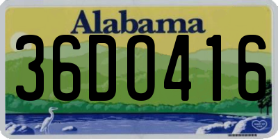AL license plate 36DO416