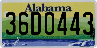 AL license plate 36DO443