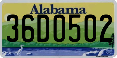 AL license plate 36DO502
