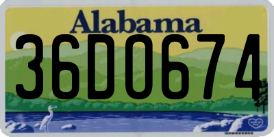 AL license plate 36DO674