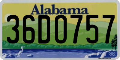 AL license plate 36DO757