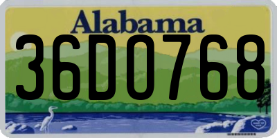 AL license plate 36DO768