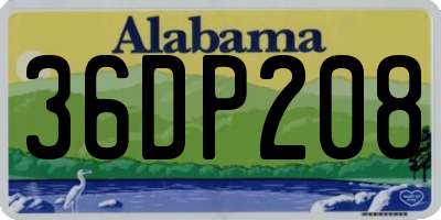AL license plate 36DP208
