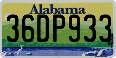 AL license plate 36DP933
