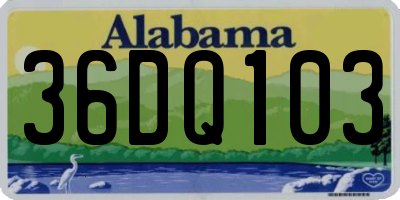 AL license plate 36DQ103