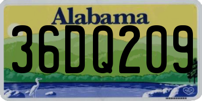 AL license plate 36DQ209
