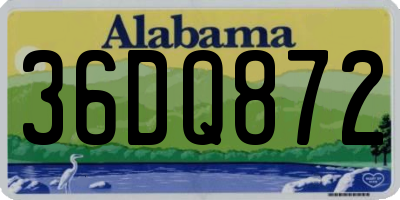 AL license plate 36DQ872