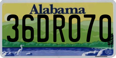 AL license plate 36DR070