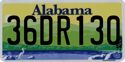 AL license plate 36DR130