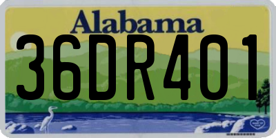 AL license plate 36DR401