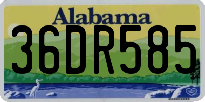AL license plate 36DR585