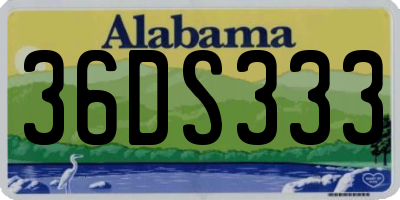 AL license plate 36DS333