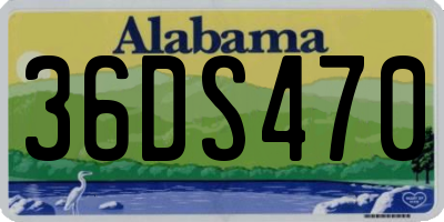 AL license plate 36DS470