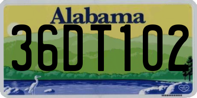 AL license plate 36DT102
