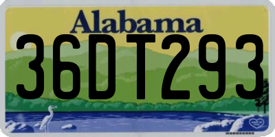 AL license plate 36DT293
