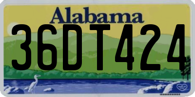 AL license plate 36DT424
