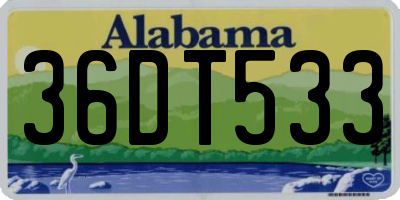 AL license plate 36DT533