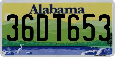AL license plate 36DT653