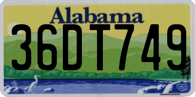 AL license plate 36DT749