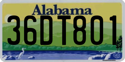 AL license plate 36DT801