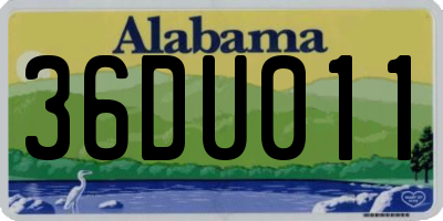 AL license plate 36DU011