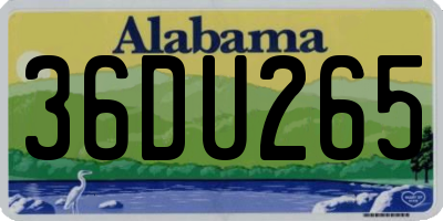 AL license plate 36DU265